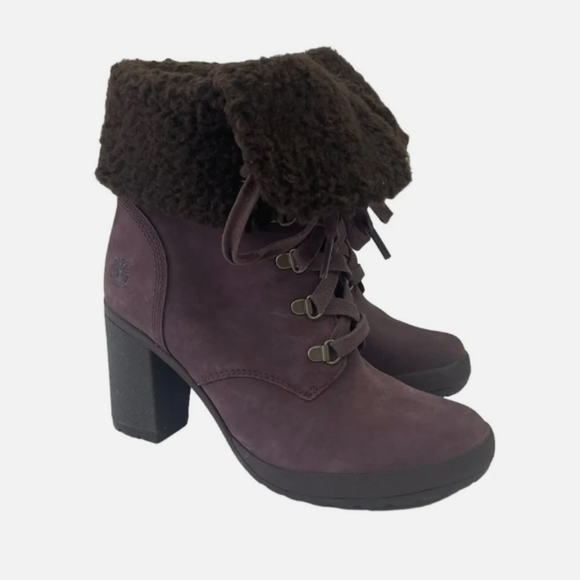 Timberland Shoes - Timberland Camdale Fold Down Purple Heeled Boots - Size 6.5, Genuine Leather